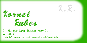 kornel rubes business card